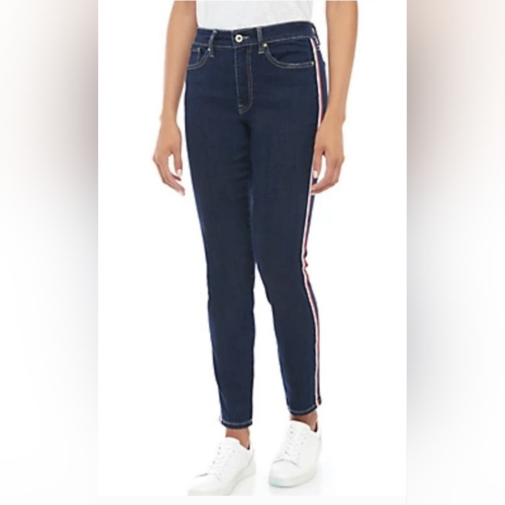 Men's Blue Jeans with Red and White Stripes TOMMY
HILFIGER